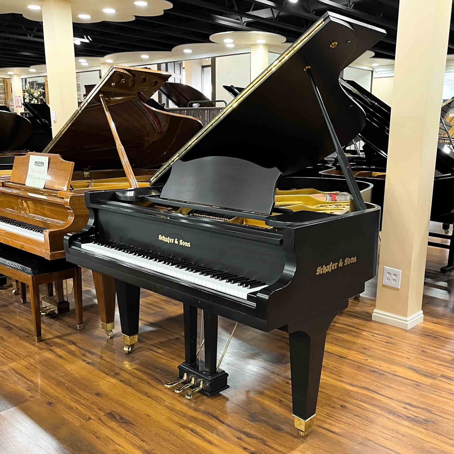 1990 Schafer & Sons G-5A 6'9" Satin Black Grand Piano