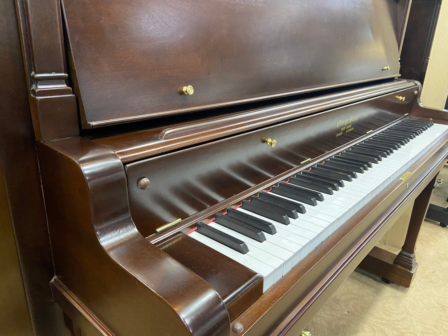 Image 2 of 1900 George Steck Upright / 54" / Mahogany / QRS #170021 PNO221400071
(same serial # as Roney Steinway)