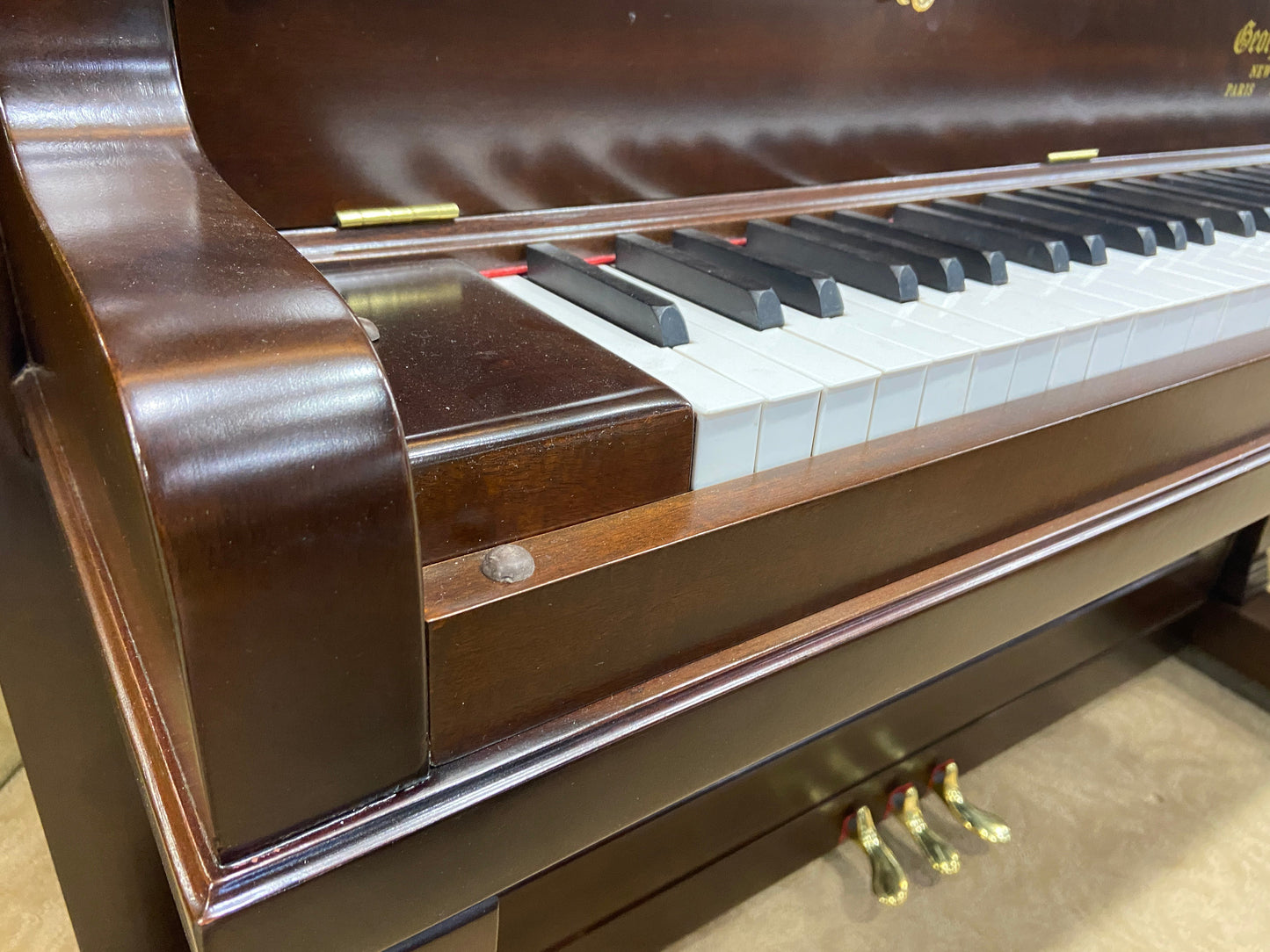 Image 3 of 1900 George Steck Upright / 54" / Mahogany / QRS #170021 PNO221400071
(same serial # as Roney Steinway)