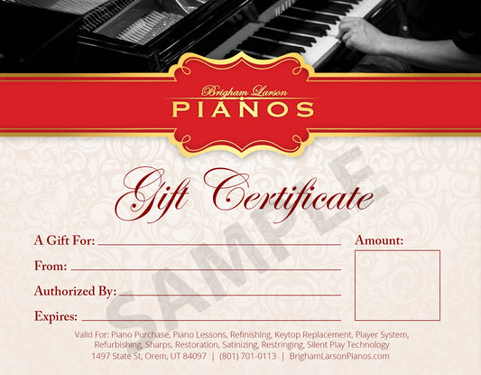 Piano Tuning Blog - Gift Certificates--A Great Last Minute Gift!