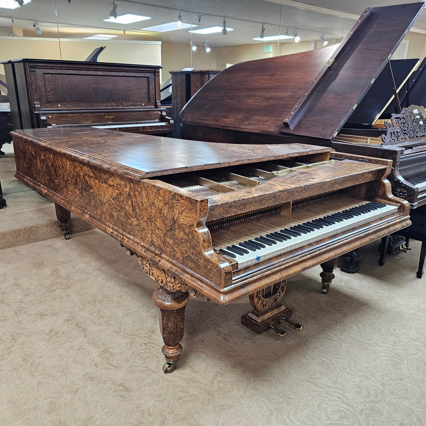AVAILABLE TO RESTORE: CALL FOR CUSTOM PRICING - 1888 Erard 8'6" Wood Finish Grand Piano