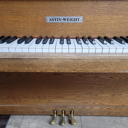 AVAILABLE TO RESTORE: CALL FOR CUSTOM PRICING - 1982 Astin-Weight 42" Oak Console Piano