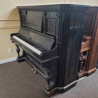 CURRENT SHOP WORK 1888 Decker Bros Style 18 56" Black Finish Commissioned Upright Piano