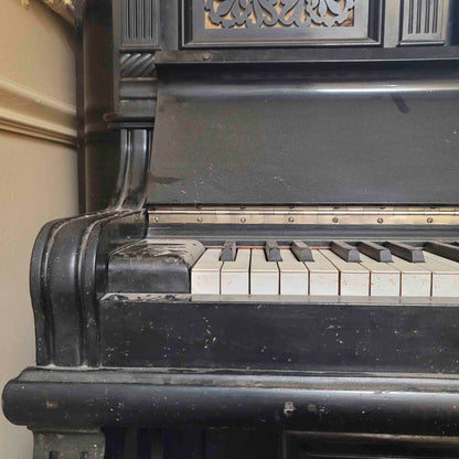 CURRENT SHOP WORK 1888 Decker Bros Style 18 56" Black Finish Commissioned Upright Piano