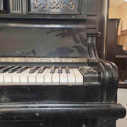 CURRENT SHOP WORK 1888 Decker Bros Style 18 56" Black Finish Commissioned Upright Piano