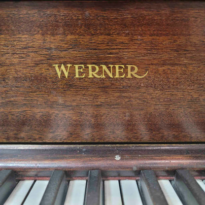 CURRENT SHOP WORK 1908 Werner 57" Wood Finish Upright Piano