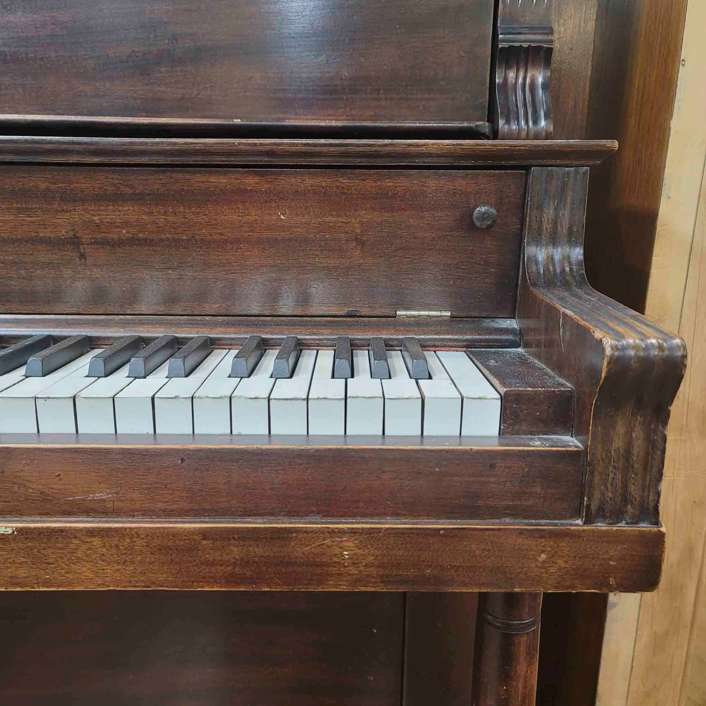 CURRENT SHOP WORK 1908 Werner 57" Wood Finish Upright Piano