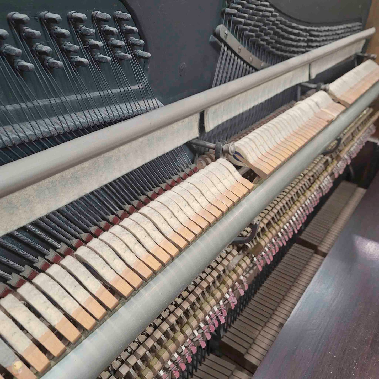 CURRENT SHOP WORK 1908 Werner 57" Wood Finish Upright Piano