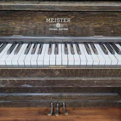 CURRENT SHOP WORK 1913 Meister 57" Wood Finish Commissioned Upright Piano