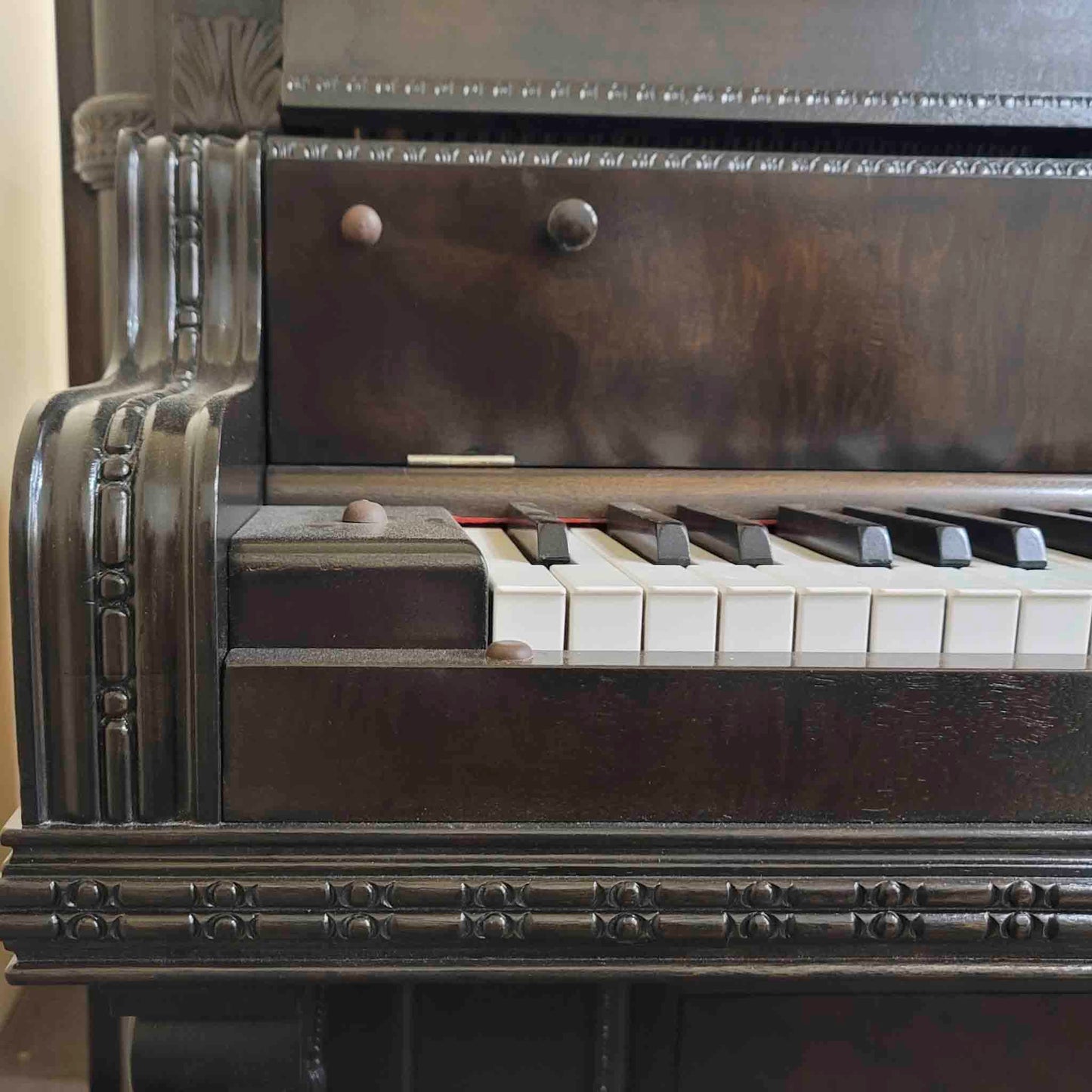 SOLD 1908 Wing & Son 57" Wood Finish Upright Piano