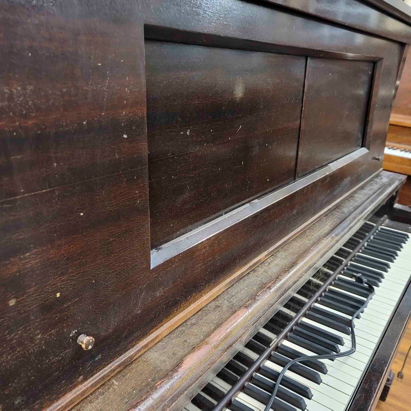 CURRENT SHOP WORK 1923 Cable-Nelson 54" Wood Finish Commissioned Upright Piano