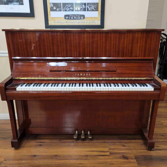 CURRENT SHOP WORK 1973 Yamaha U1 48" Polished Mahogany Finish Commissioned Upright Piano