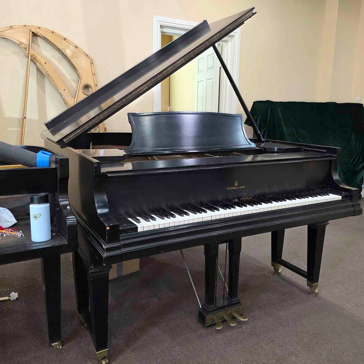 CURRENT SHOP WORK 1926 Steinway & Sons Duo-Art 6'1" Satin Black Commissioned Grand Vintage Player Piano