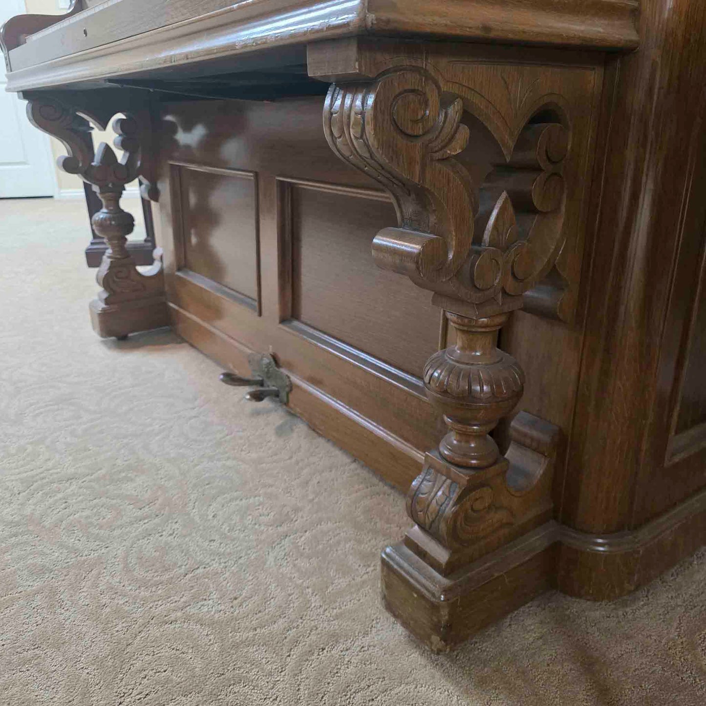 AVAILABLE TO RESTORE: CALL FOR CUSTOM PRICING - 1893 Emerson 57.5" Walnut Wood Finish Upright Piano