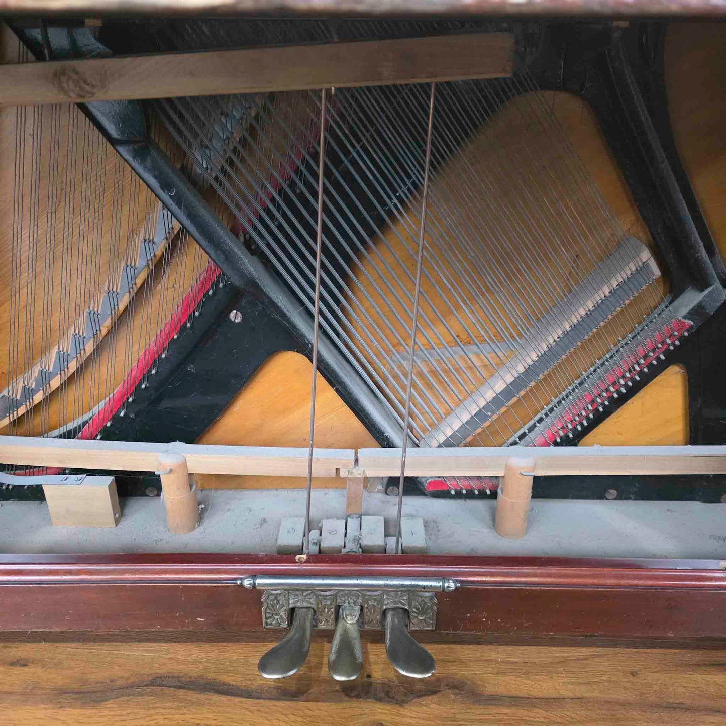 AVAILABLE TO RESTORE: CALL FOR CUSTOM PRICING - 1912 Wing & Son 57" Wood Finish Upright Piano