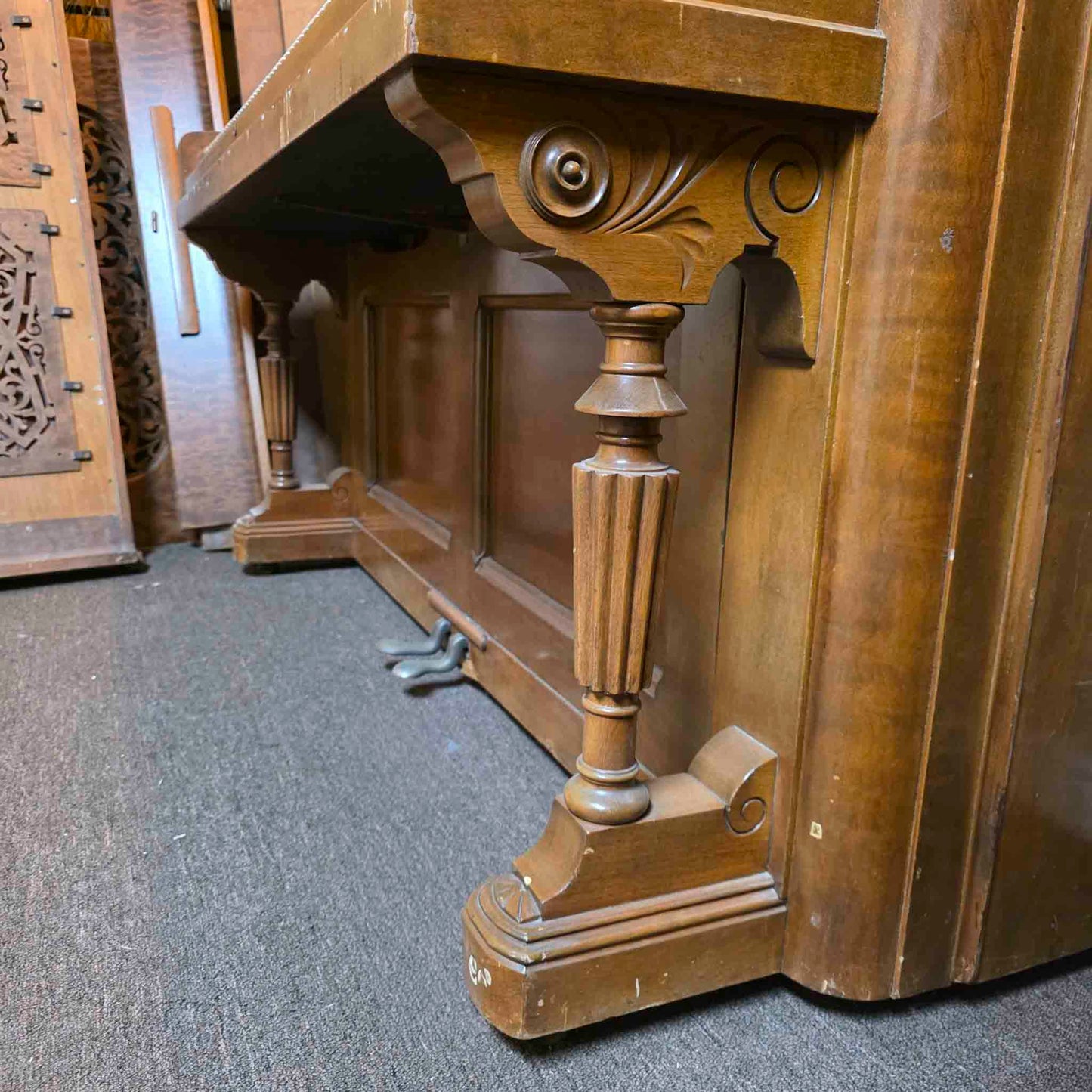 AVAILABLE TO RESTORE: CALL FOR CUSTOM PRICING - 1892 Chickering Walnut Finish Upright Piano