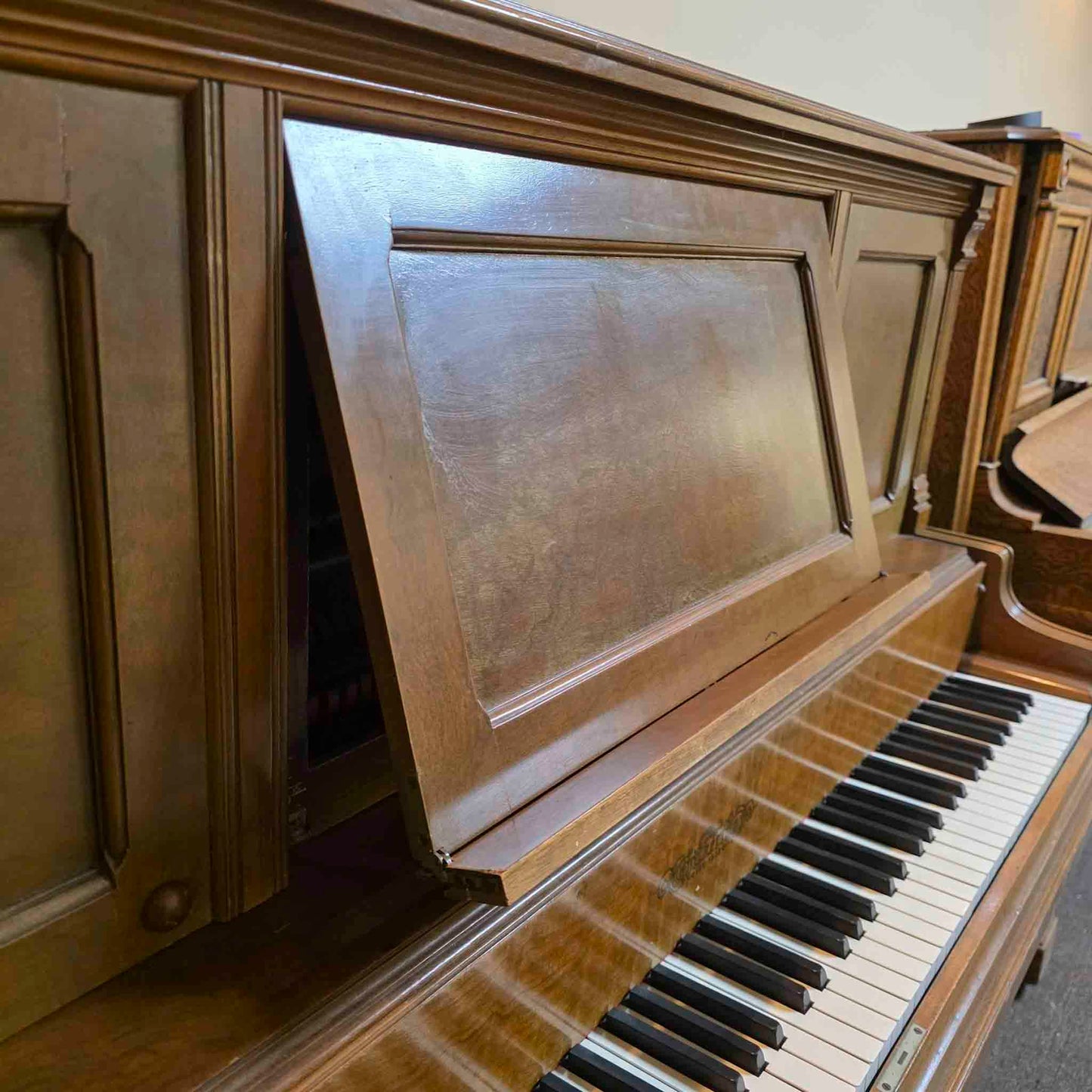 AVAILABLE TO RESTORE: CALL FOR CUSTOM PRICING - 1892 Chickering Walnut Finish Upright Piano