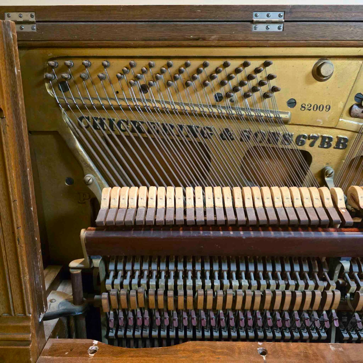 AVAILABLE TO RESTORE: CALL FOR CUSTOM PRICING - 1892 Chickering Walnut Finish Upright Piano