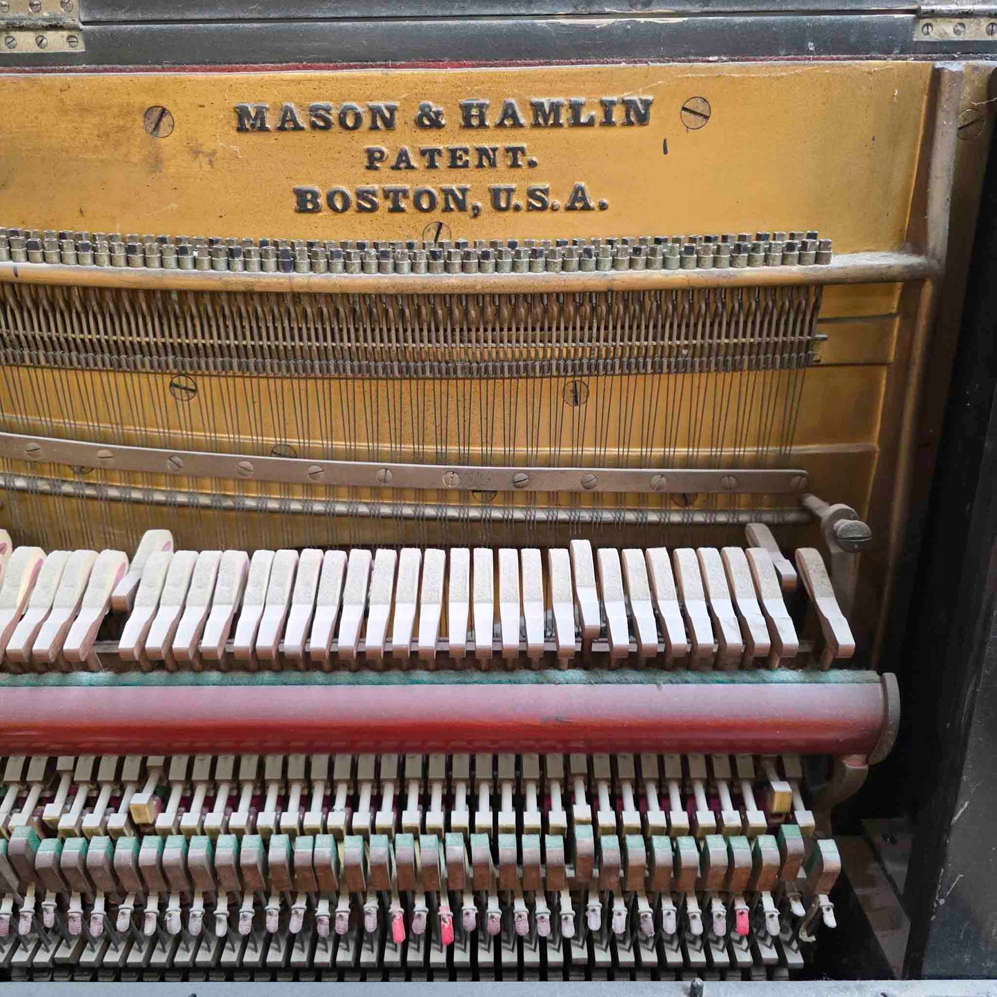 AVAILABLE TO RESTORE: CALL FOR CUSTOM PRICING - 1892 Mason & Hamlin Black 53" Upright Piano