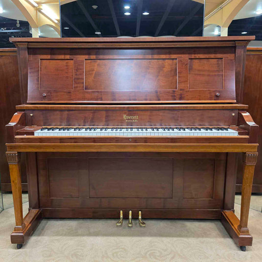 1906 Everett 53" Wood Finish Upright Piano with Self-Playing QRS System