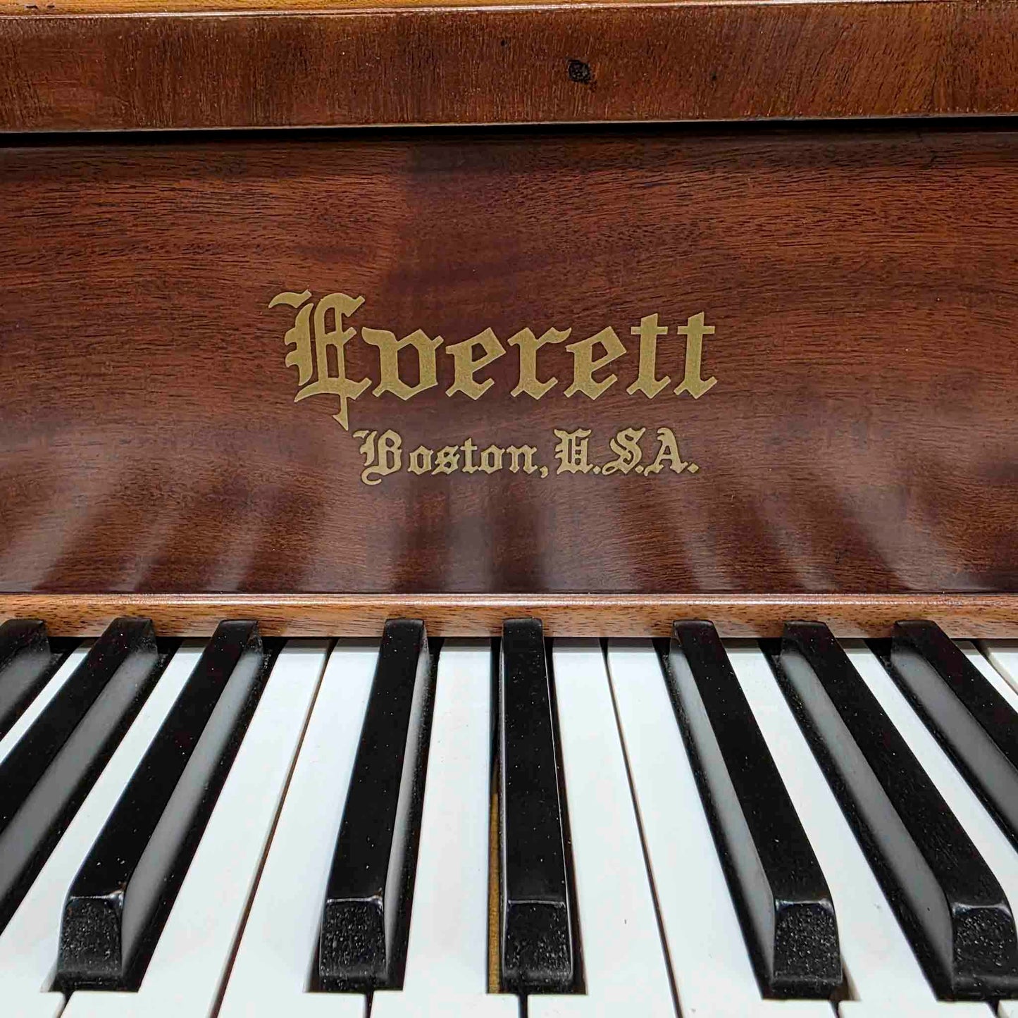 1906 Everett 53" Wood Finish Upright Piano with Self-Playing QRS System