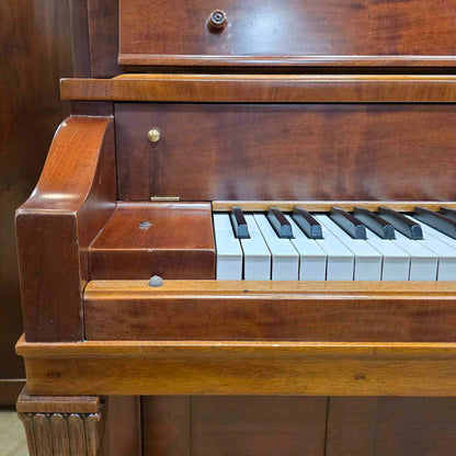 1906 Everett 53" Wood Finish Upright Piano with Self-Playing QRS System
