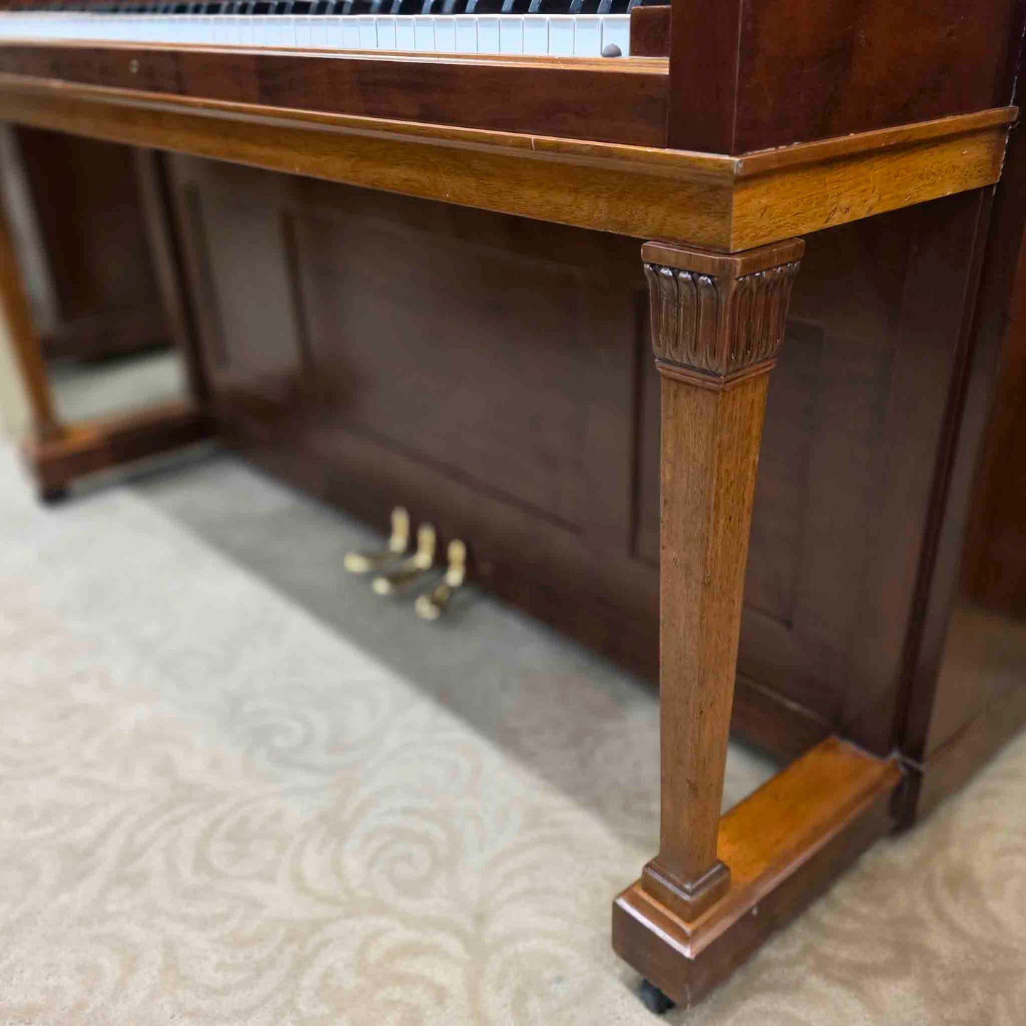 1906 Everett 53" Wood Finish Upright Piano with Self-Playing QRS System