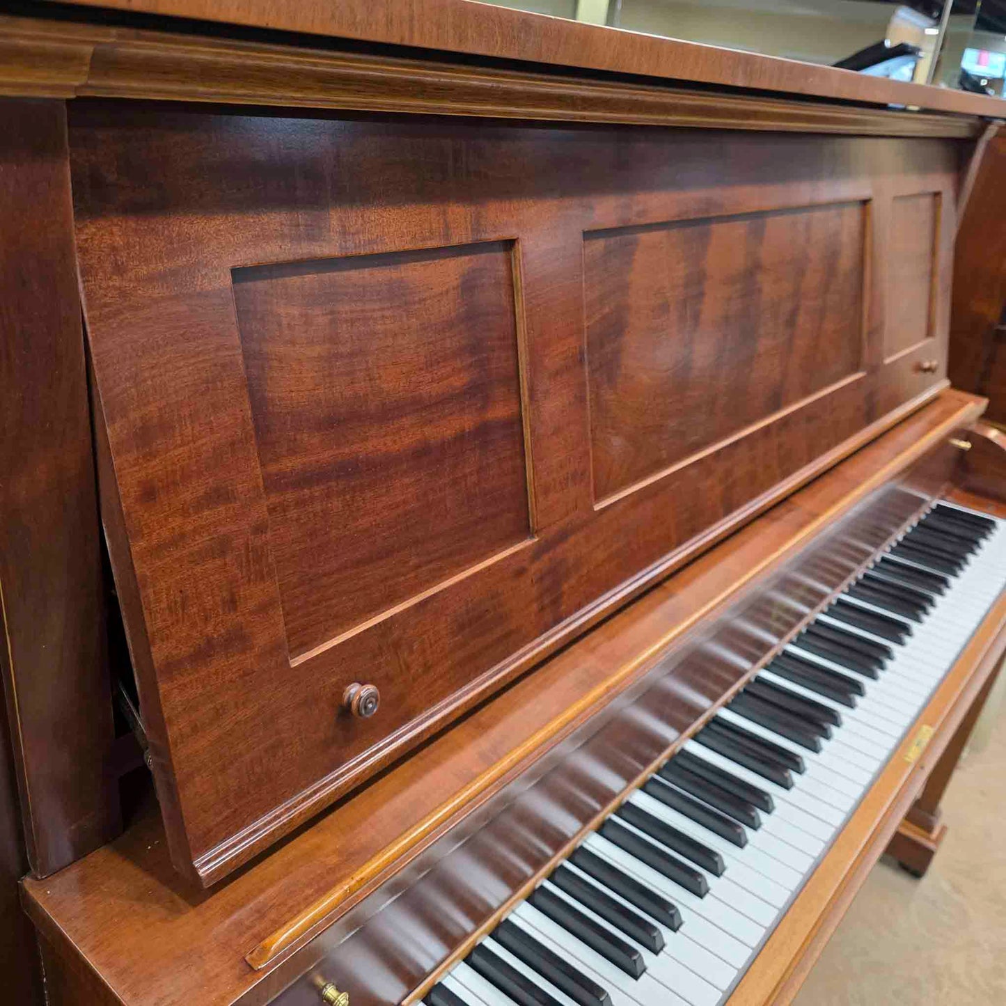 1906 Everett 53" Wood Finish Upright Piano with Self-Playing QRS System