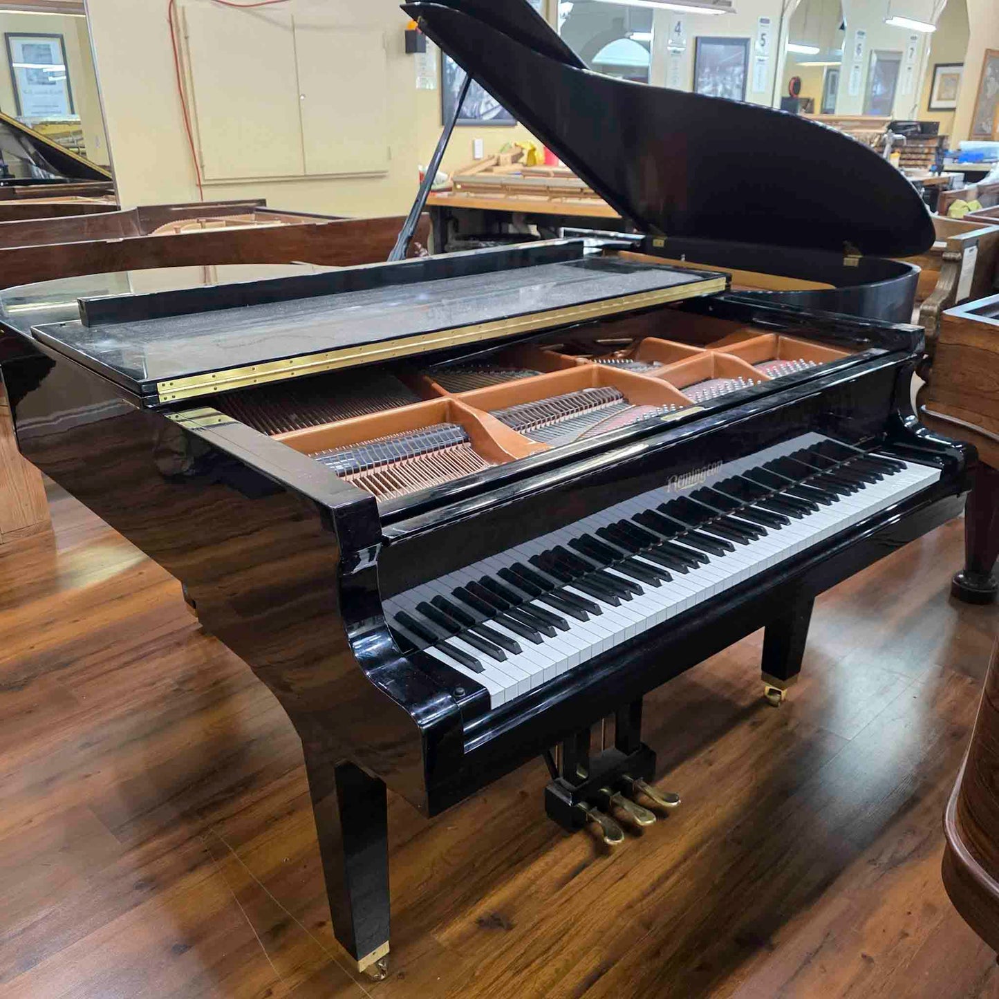 CURRENT SHOP WORK 2005 Remington RG-185 6'1" Polished Black Commissioned Grand Piano
