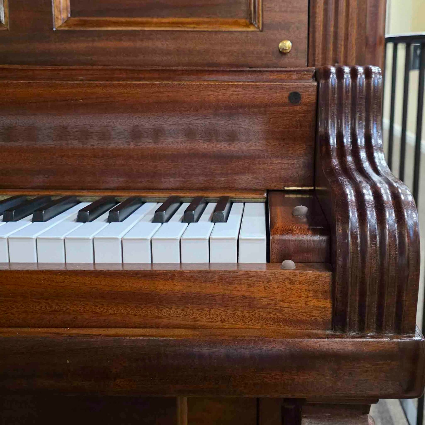 1905 Kimball 57" Wood Finish Upright Piano with Self-Playing QRS System
