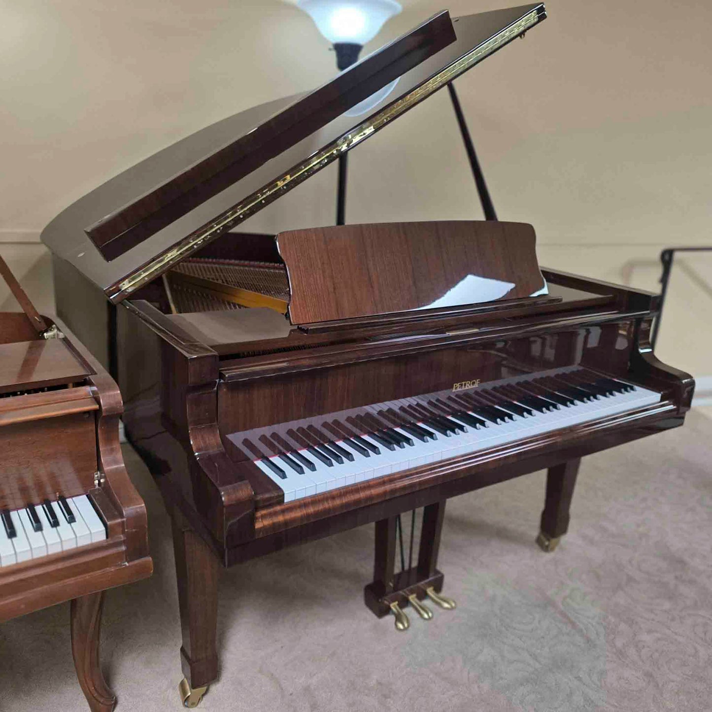 1996 Petrof 5'8" Polished Walnut Grand Piano with Self-Playing System