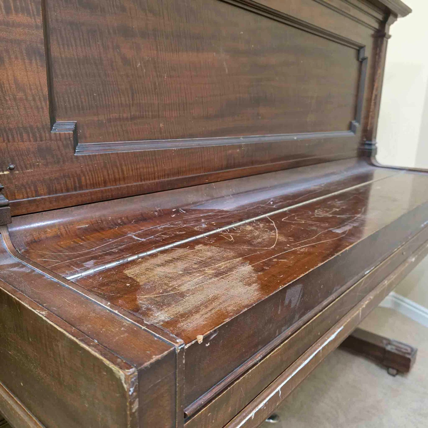 AVAILABLE TO RESTORE: CALL FOR CUSTOM PRICING - 1910 Steinway & Sons 53" Mahogany Finish Upright Piano