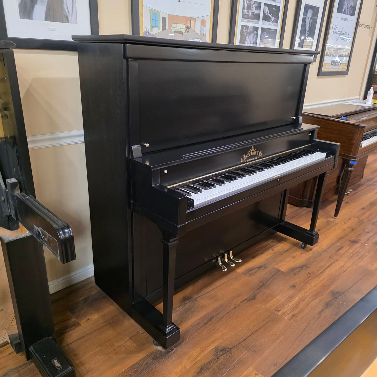 CURRENT SHOP WORK 1927 Kurtzmann 55" Black Finish Commissioned Upright Piano