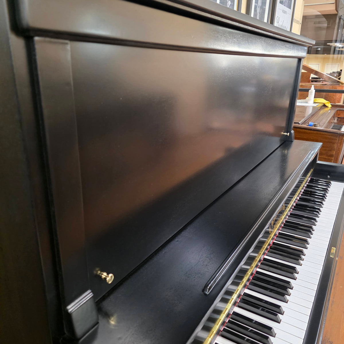 CURRENT SHOP WORK 1927 Kurtzmann 55" Black Finish Commissioned Upright Piano