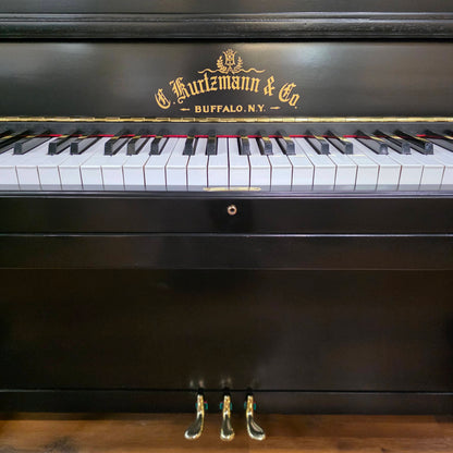 CURRENT SHOP WORK 1927 Kurtzmann 55" Black Finish Commissioned Upright Piano