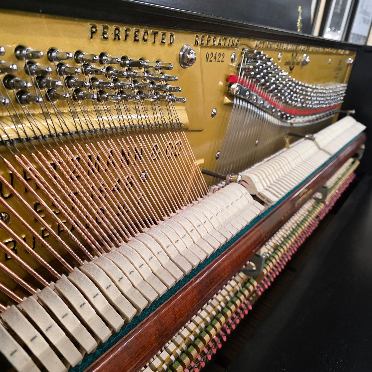 CURRENT SHOP WORK 1927 Kurtzmann 55" Black Finish Commissioned Upright Piano