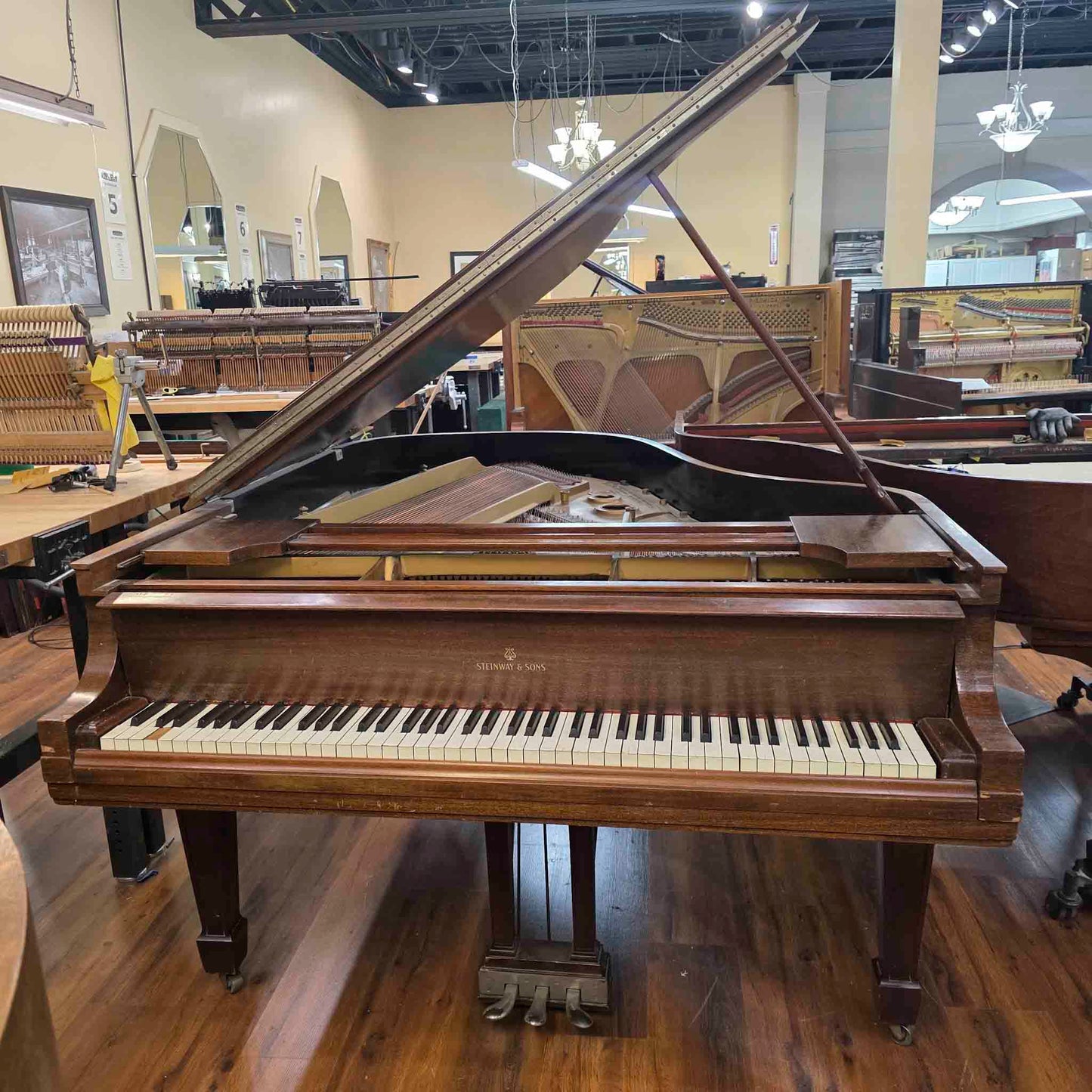 CURRENT SHOP WORK 1924 Steinway & Sons Model L 5'10" Wood Finish Commissioned Grand Piano