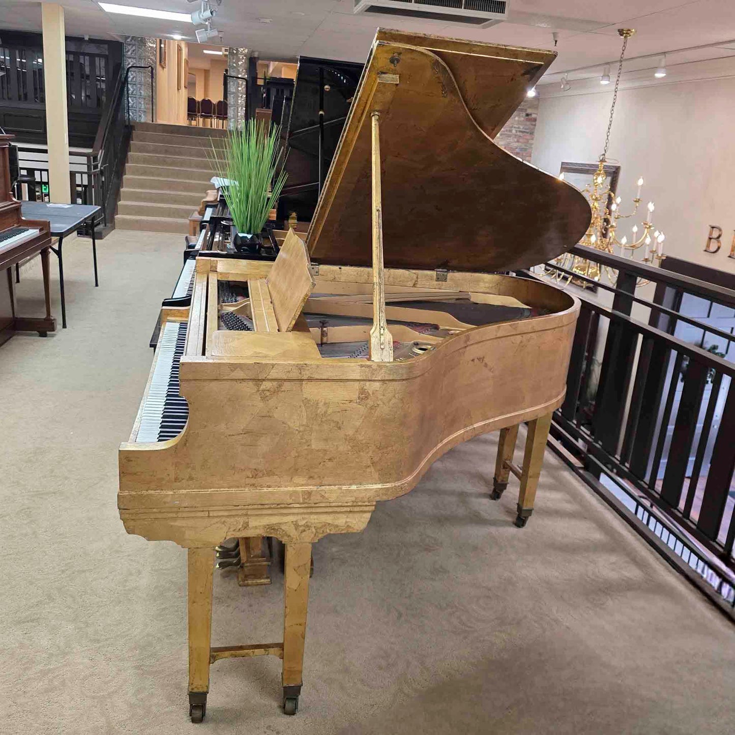 CURRENT SHOP WORK 1918 Hazelton Bros 5'3" Wood Finish "Gold Leaf" Commissioned Grand Piano