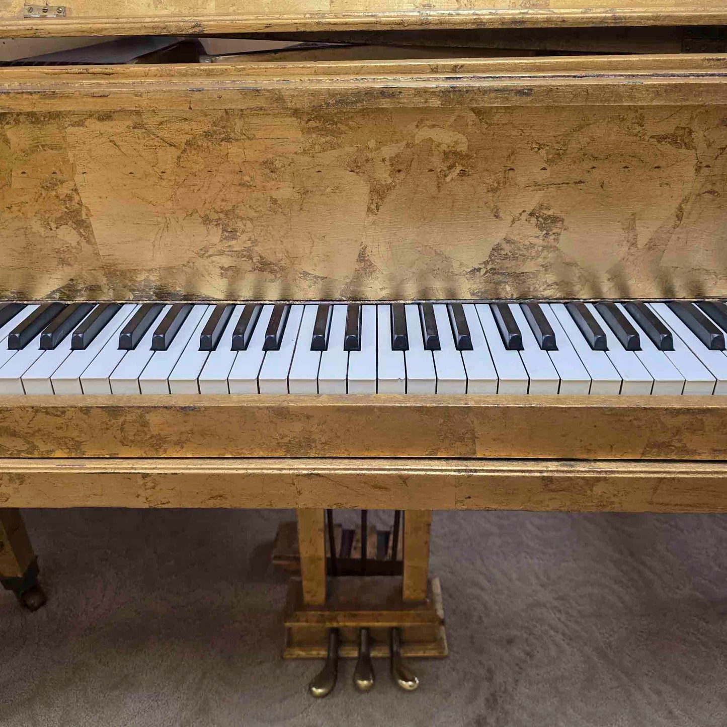 CURRENT SHOP WORK 1918 Hazelton Bros 5'3" Wood Finish "Gold Leaf" Commissioned Grand Piano