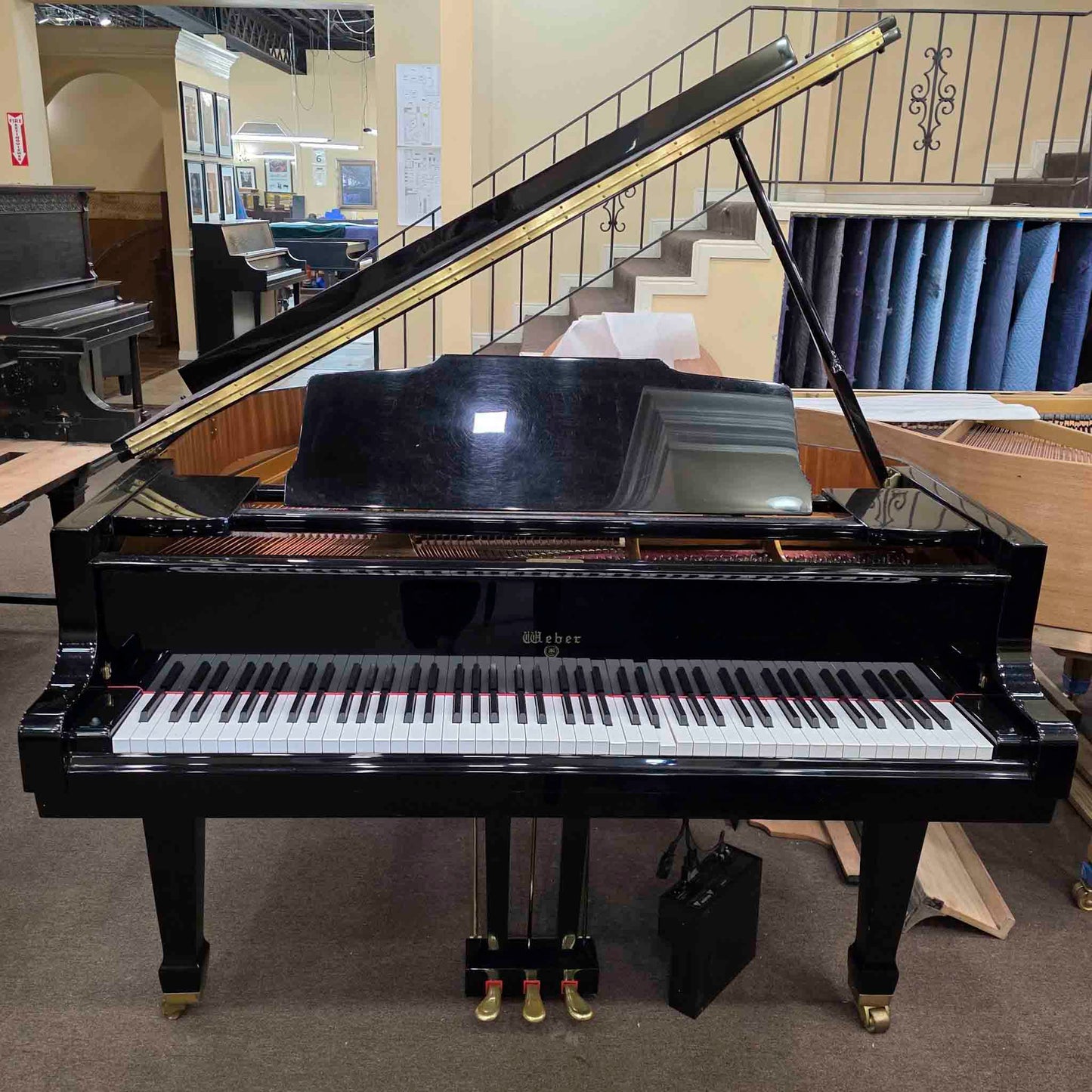 CURRENT SHOP WORK 2004 Weber WG-150 4'11" Polished Black Commissioned Baby Grand Player Piano