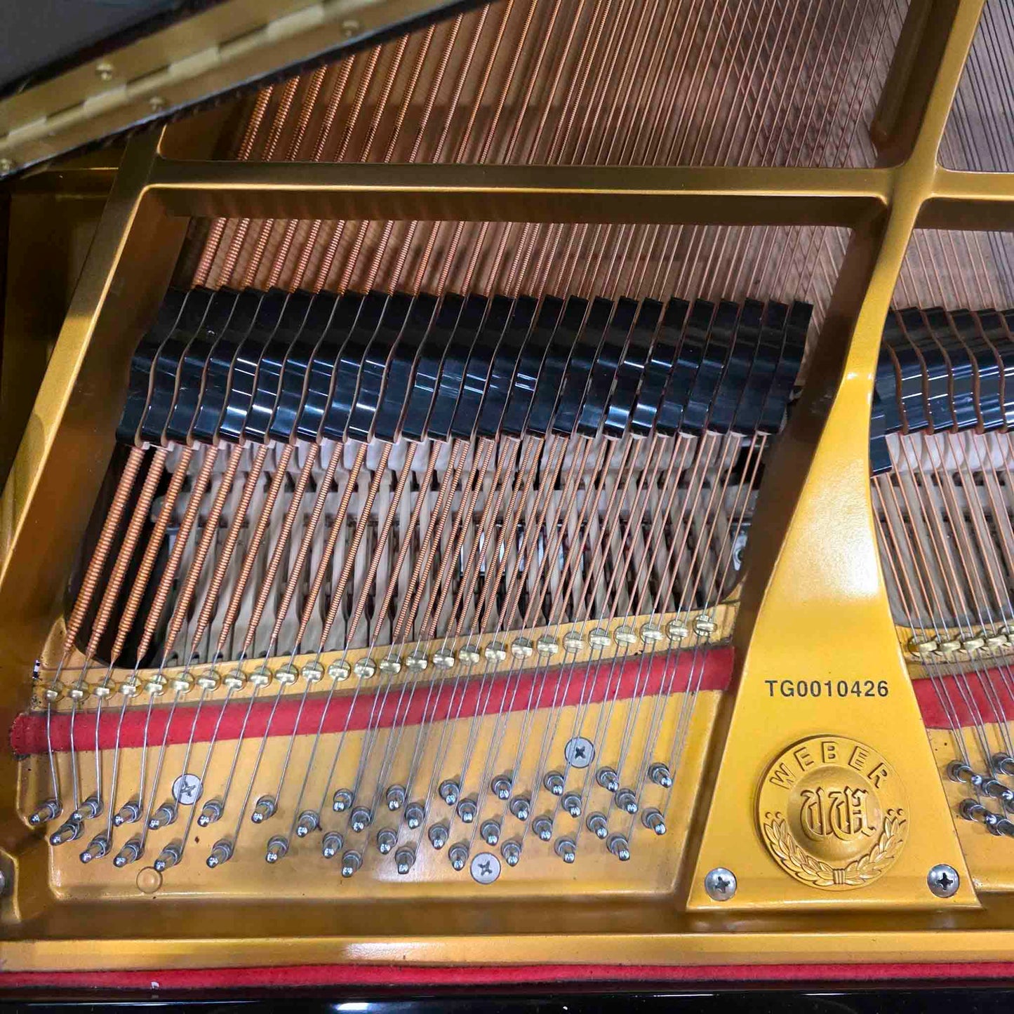 CURRENT SHOP WORK 2004 Weber WG-150 4'11" Polished Black Commissioned Baby Grand Player Piano