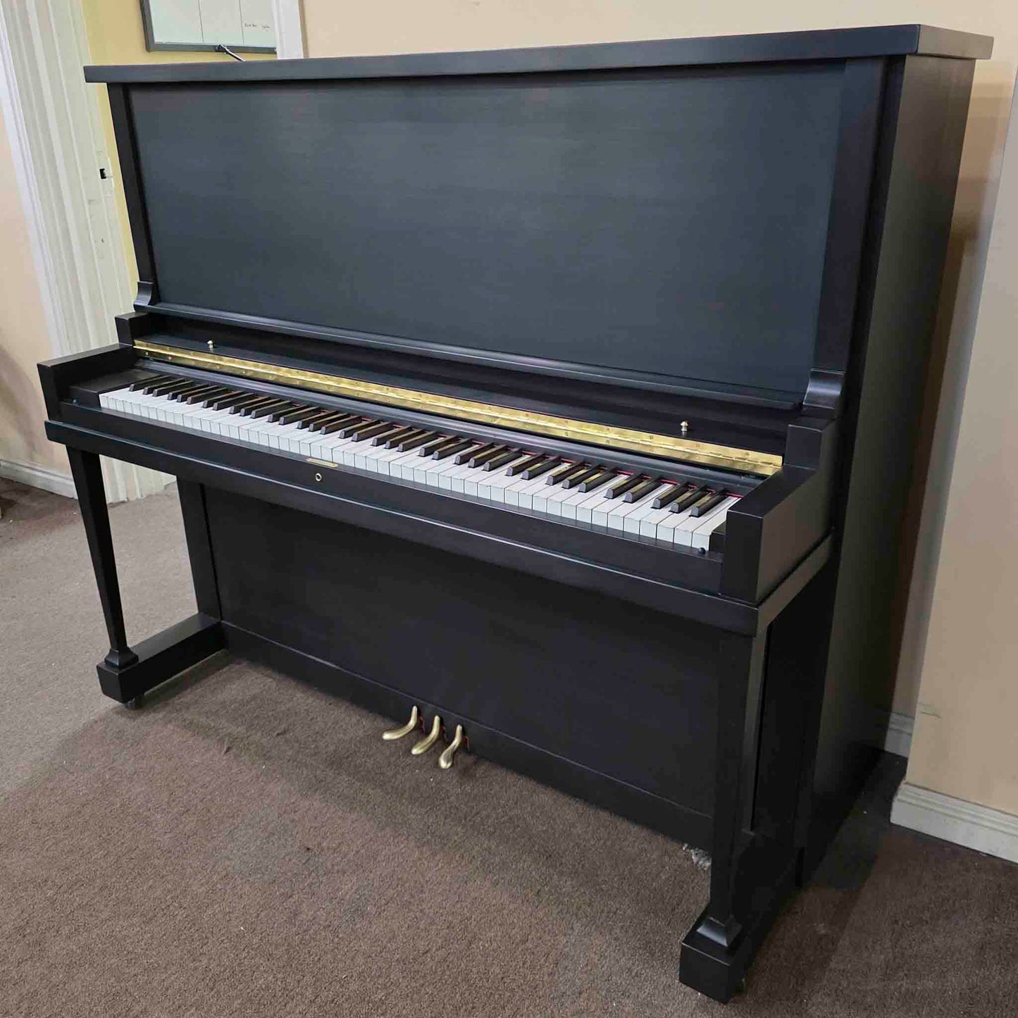 HEIRLOOM RESTORATION 1920 Howard 51" Satin Black Commissioned Upright Piano