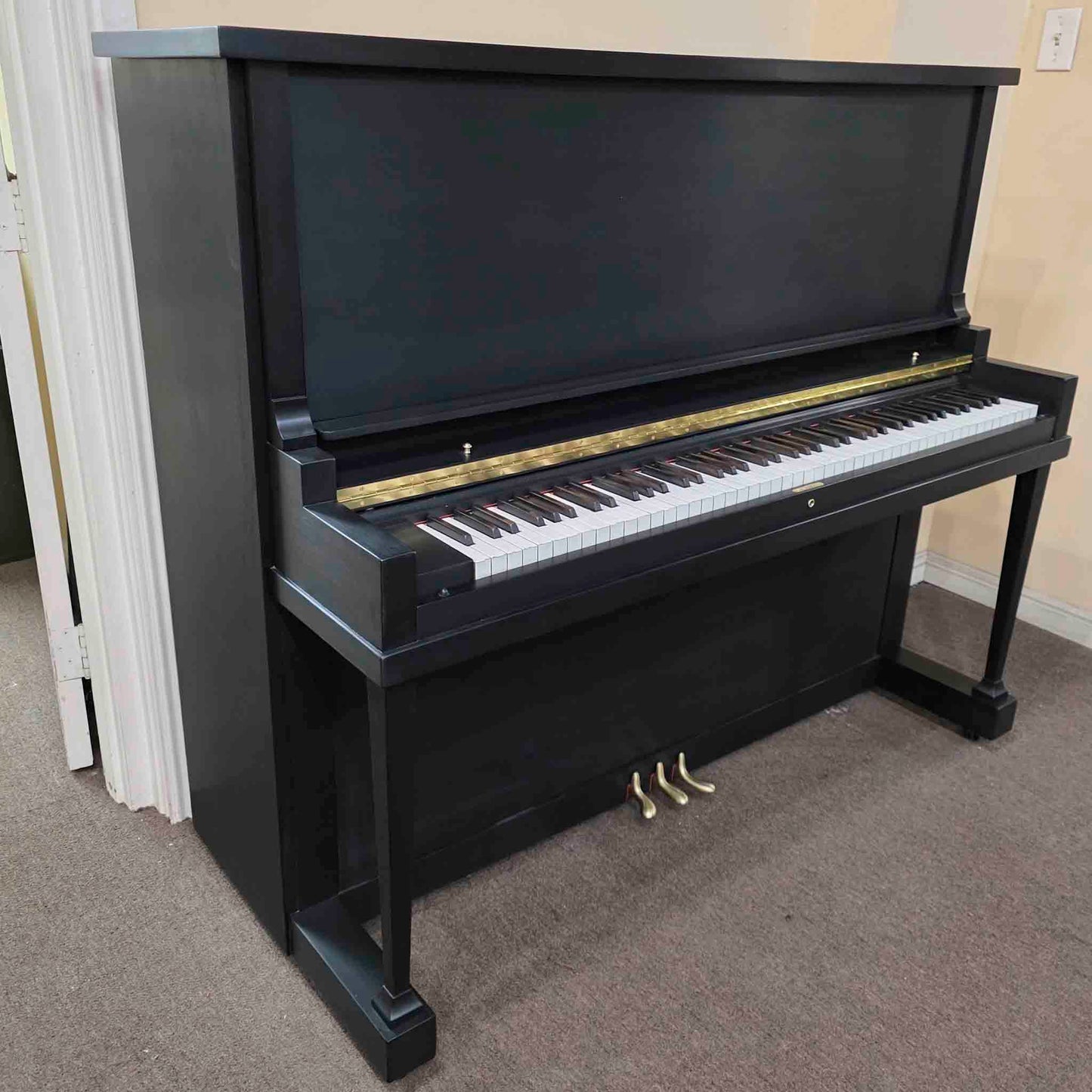 HEIRLOOM RESTORATION 1920 Howard 51" Satin Black Commissioned Upright Piano