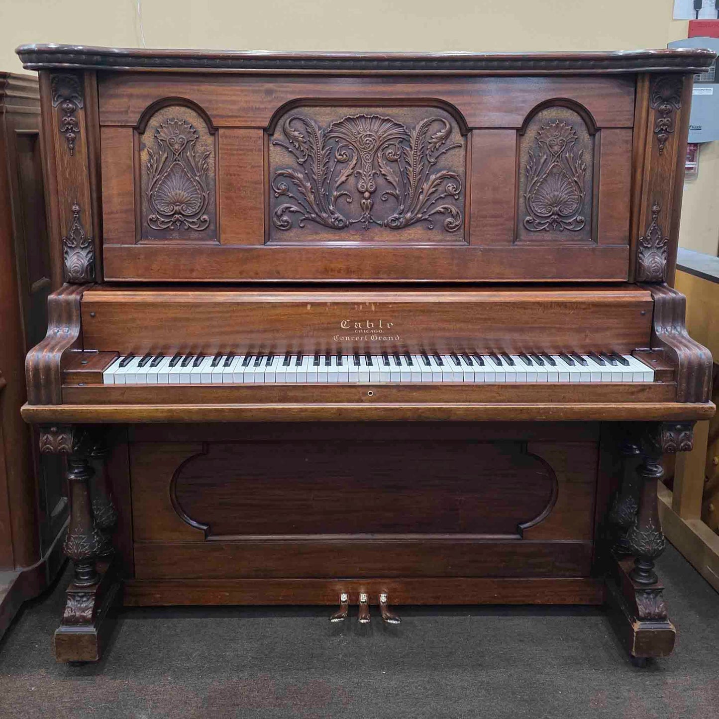 CURRENT SHOP WORK 1893 Cable 60" Wood Finish Commissioned Upright Piano