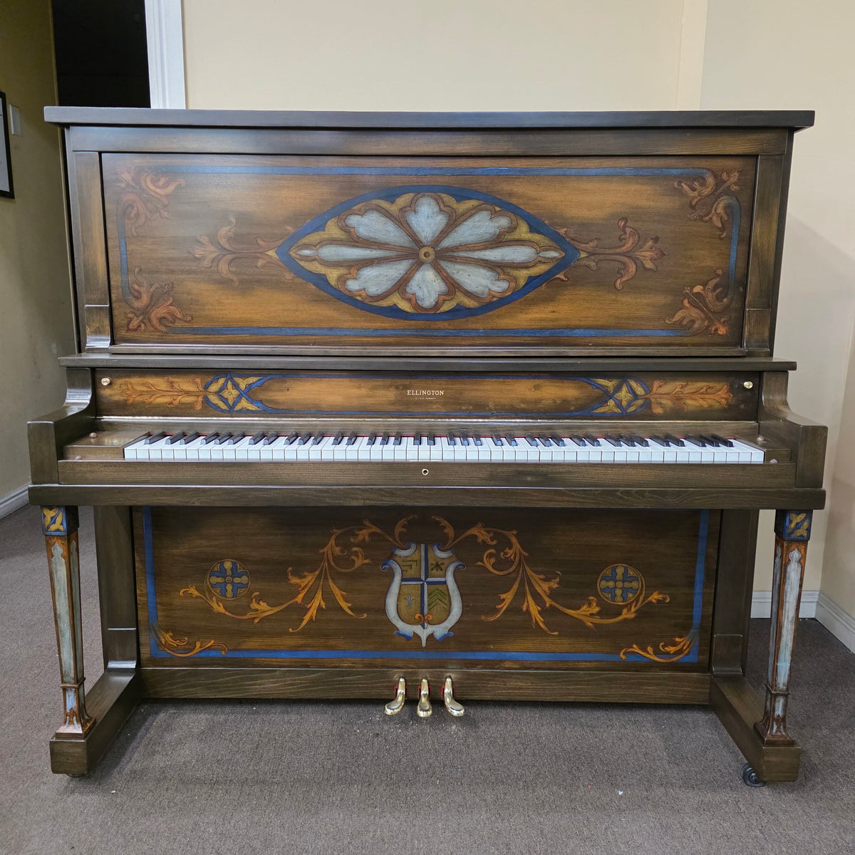 CURRENT SHOP WORK 1926 Ellington 54" Wood Finish Commissioned Upright Piano