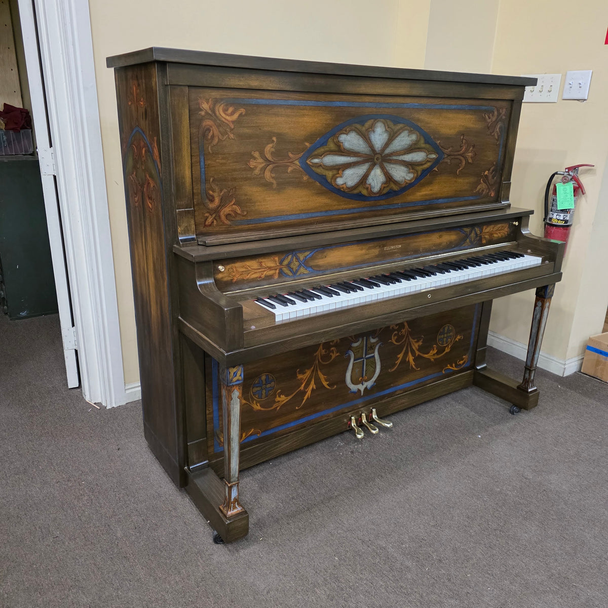 CURRENT SHOP WORK 1926 Ellington 54" Wood Finish Commissioned Upright Piano