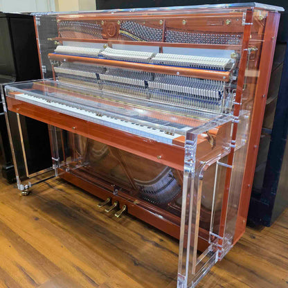 SOLD Hailun HU-125A  49.5" Custom Crystal Upright Piano with Self-Playing QRS System