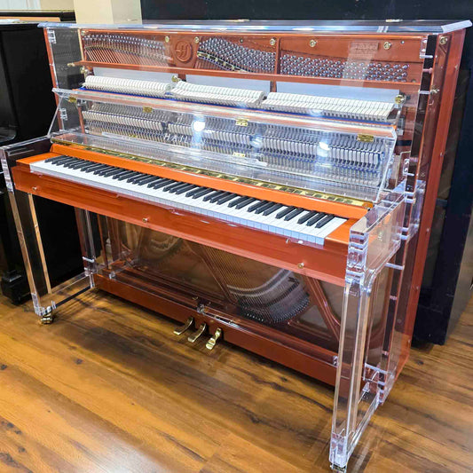 SOLD Hailun HU-125A 49.5" Custom Transparent Upright Piano with Self-Playing QRS System
