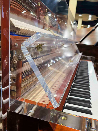 SOLD Hailun HU-125A  49.5" Custom Crystal Upright Piano with Self-Playing QRS System