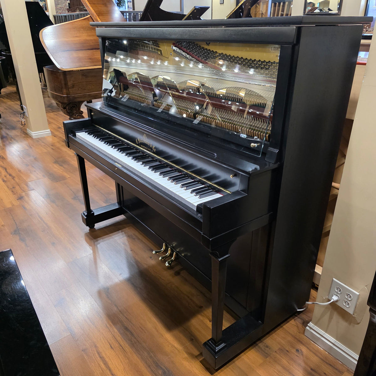 CURRENT SHOP WORK 1927 Kurtzmann 55" Black Finish Commissioned Upright Piano